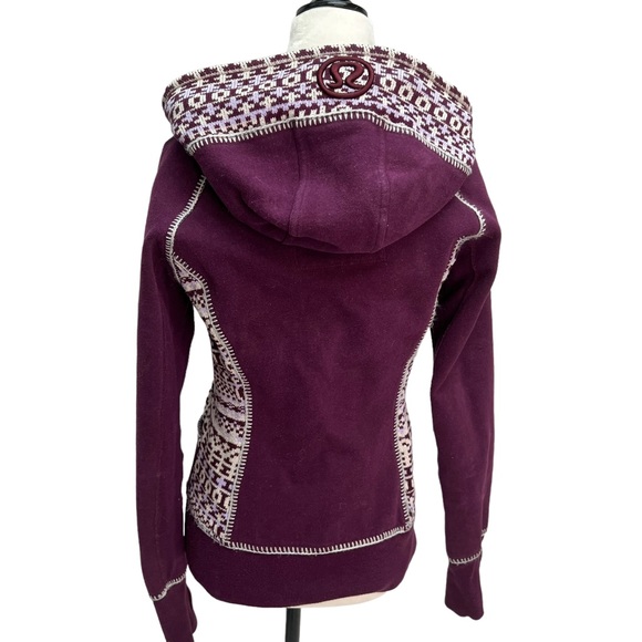 ❤️SOLD❤️Lululemon Special Edition Purple Fair Isle Print Scuba Hoodie Size 6 - Picture 8 of 12